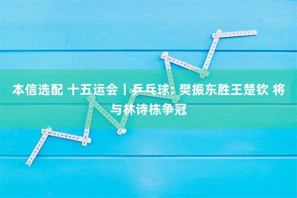 本信选配 十五运会丨乒乓球: 樊振东胜王楚钦 将与林诗栋争冠